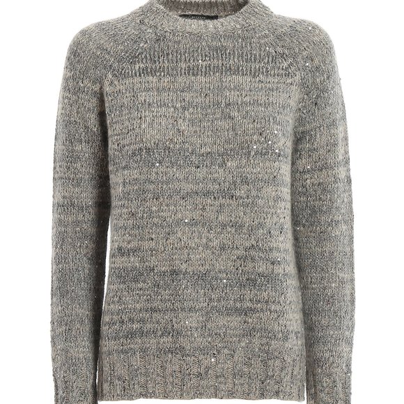 WEEKEND MAX MARA Vivetta Sequined Wool blend Cocktail Raglan Sweater Pullover 8 - Picture 4 of 16